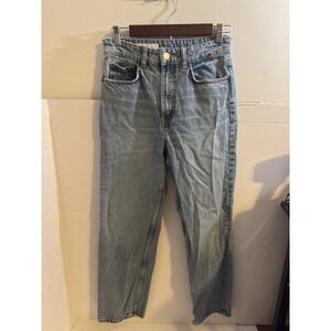 Zara Women's Straight Leg Denim Jeans High Rise Medium Wash Size 6
